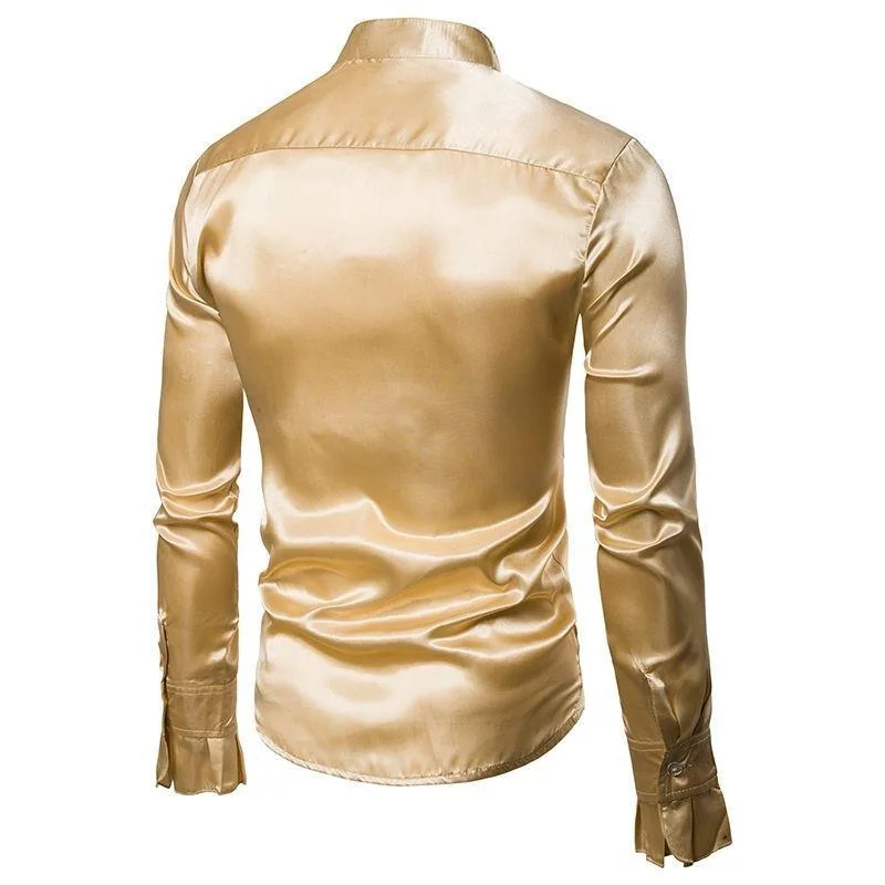 Vue 2 — Chemise Steampunk en Satin Gold