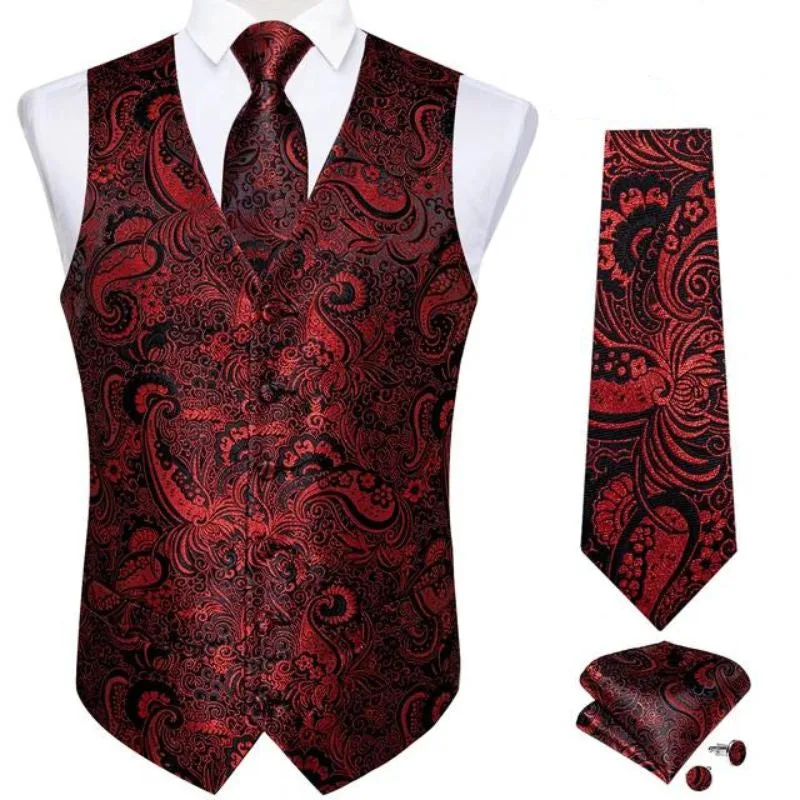 Gilet Rouge Homme pour Mariage