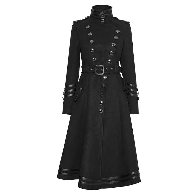 Vue 3 — Manteau Long Noir Gothique Femme