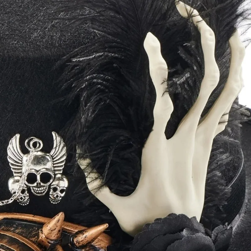 Vue 3 — Chapeau Steampunk Tête de Mort
