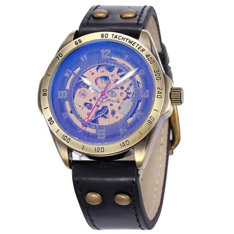 Vue 2 — Montre Mécanisme Apparent pour Homme