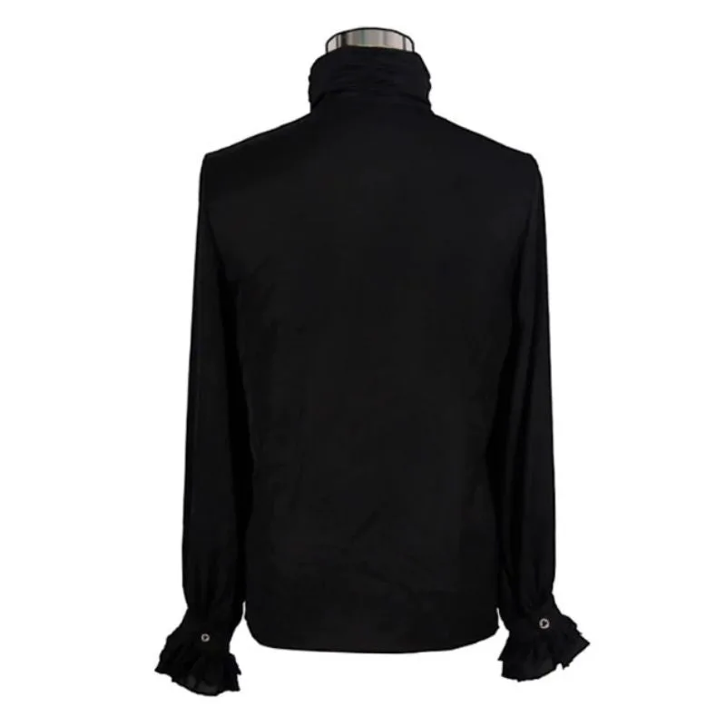 Vue 5 — Chemise à Jabot Noire Homme