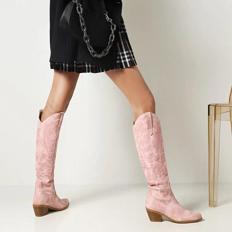Vue 4 — Bottes Daim Western Femme