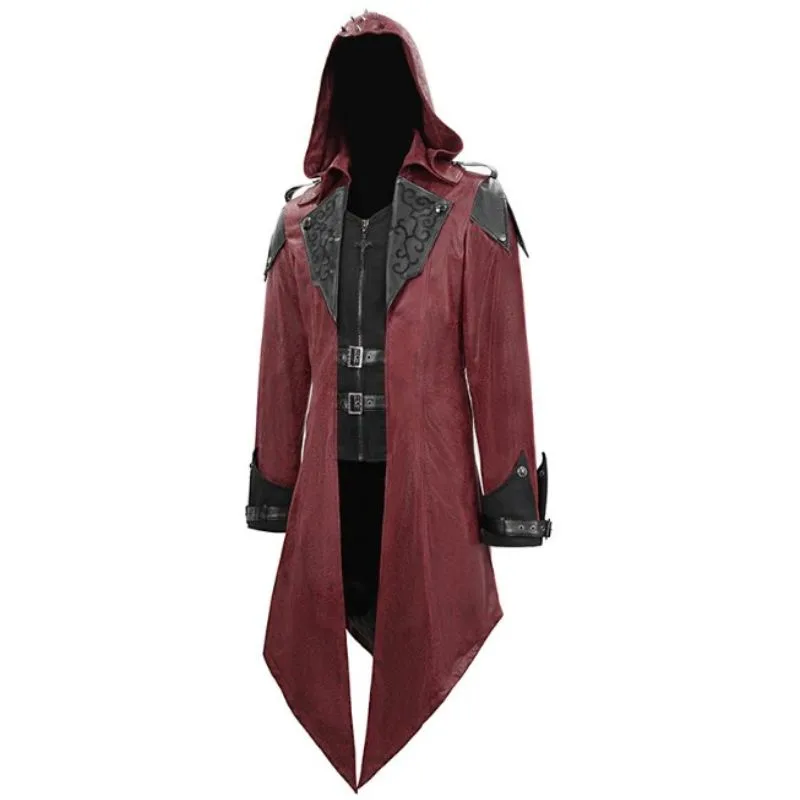 Vue 4 — Manteau Gothique Homme Rouge