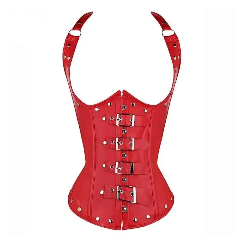 Vue 5 — Corset Simili PU Rouge