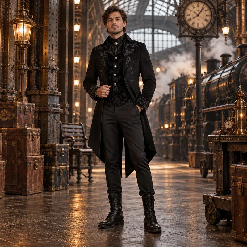 Vue 14 — Veste Steampunk Gothique Redingote