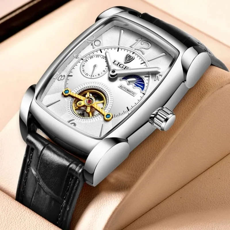 Vue 6 — Montre Rectangulaire Homme Luxe