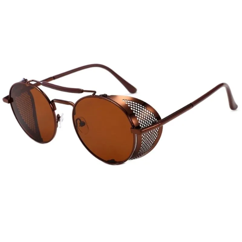 Vue 4 — Lunettes de Soleil Rondes Steampunk