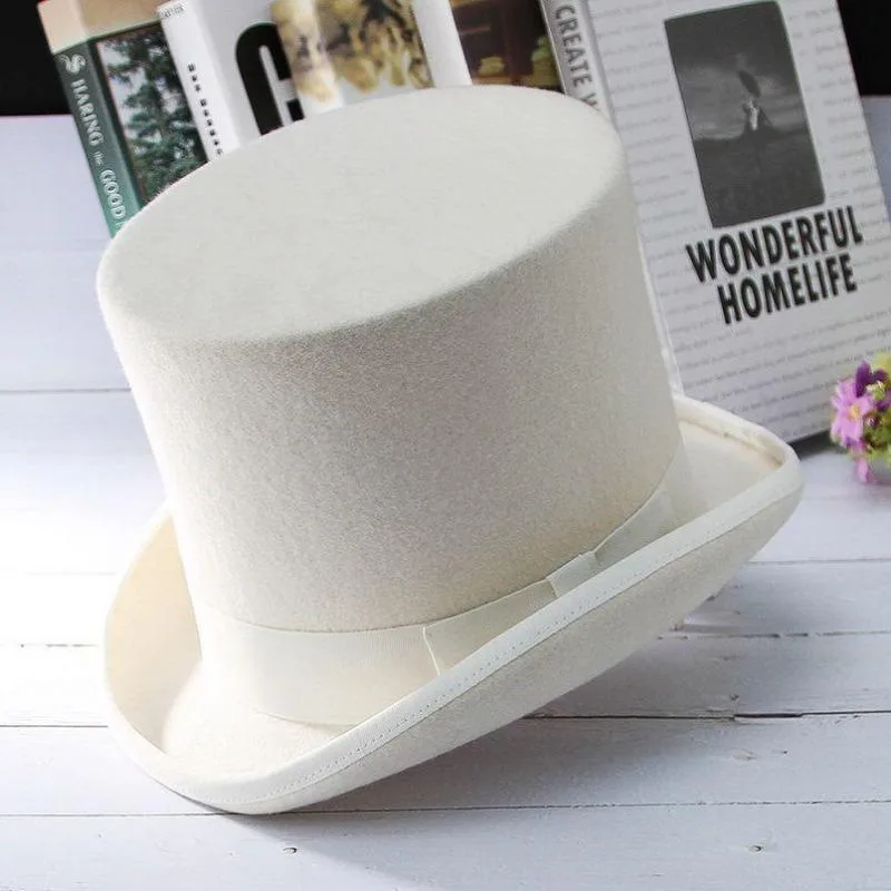 Vue 3 — Chapeau Haut de Forme Blanc