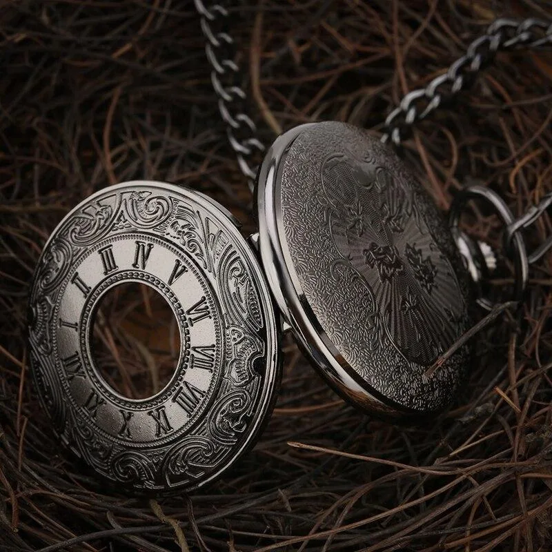 Vue 5 — Montre à Gousset Steampunk Noire
