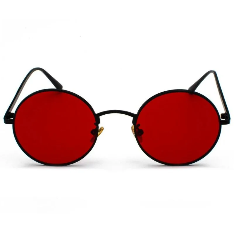 Vue 3 — Lunettes de Soleil Vintages Rouges Rondes