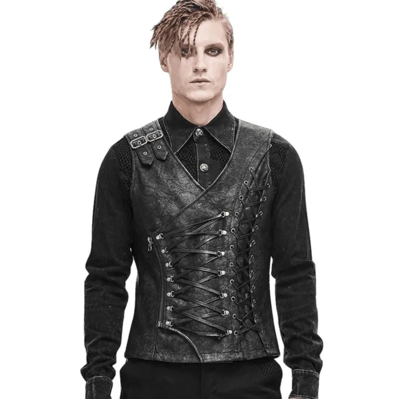 Vue 2 — Corset Steampunk Homme Asymétrique
