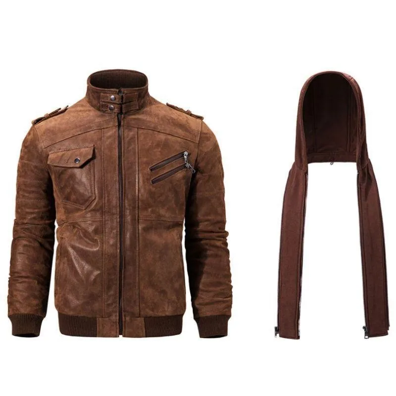Vue 6 — Blouson Veste Steampunk en Cuir