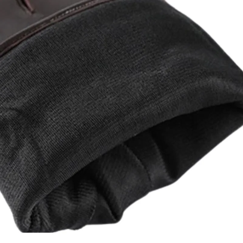Vue 4 — Gant en Cuir Marron pour Homme