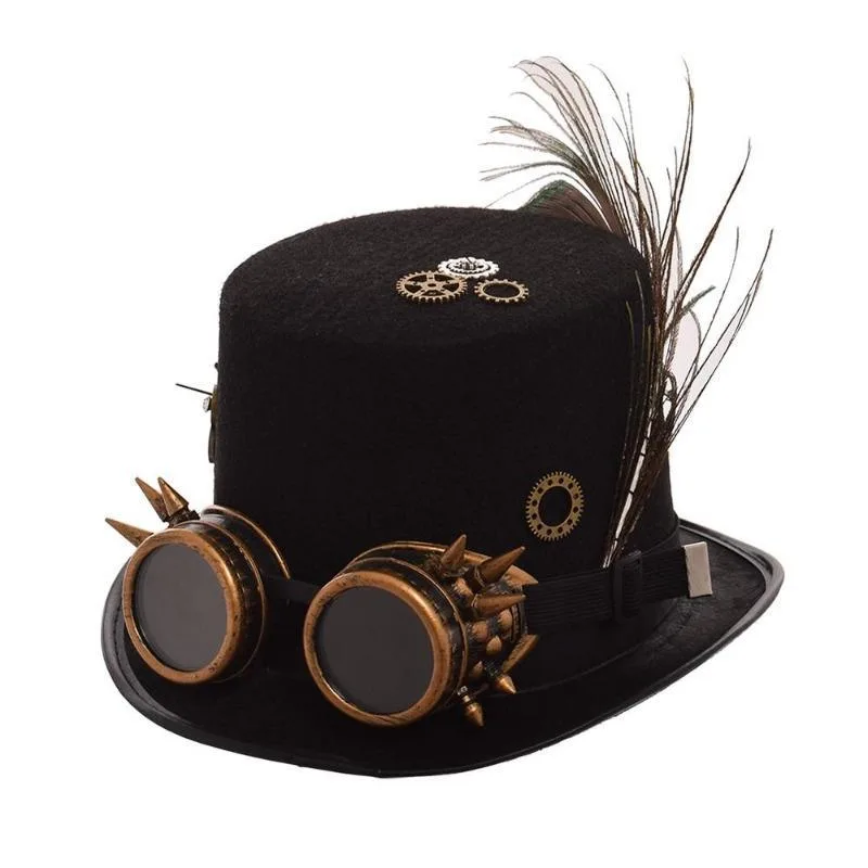 Vue 3 — Chapeau Steampunk Avec Plume
