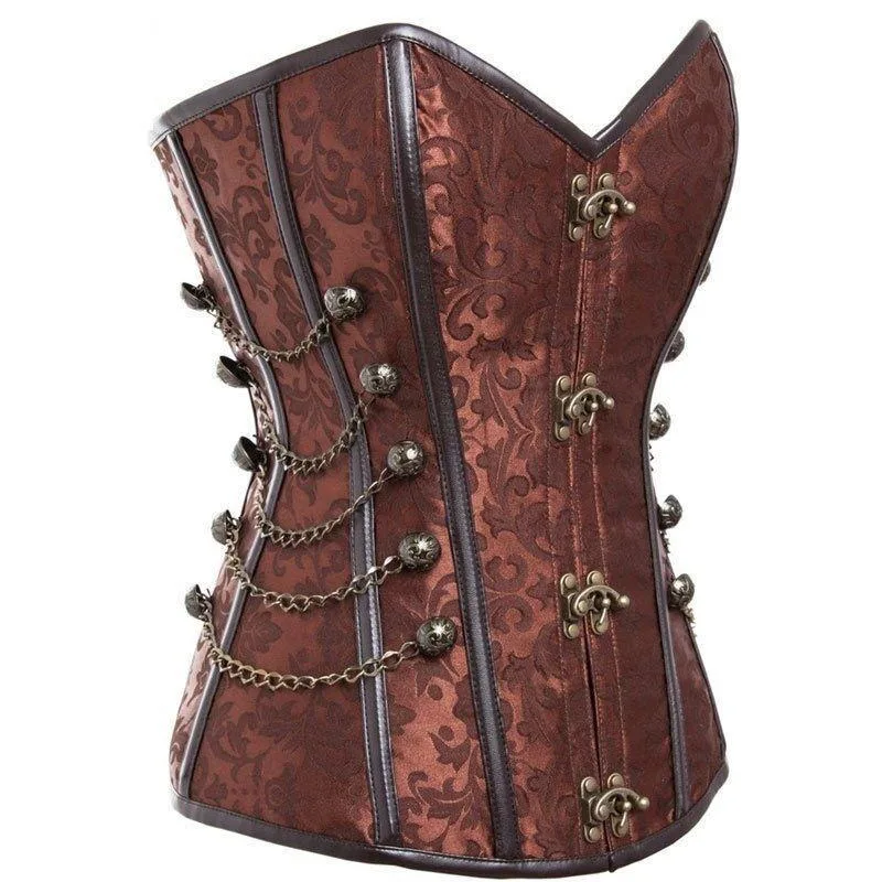 Vue 3 — Corset Steampunk Marron