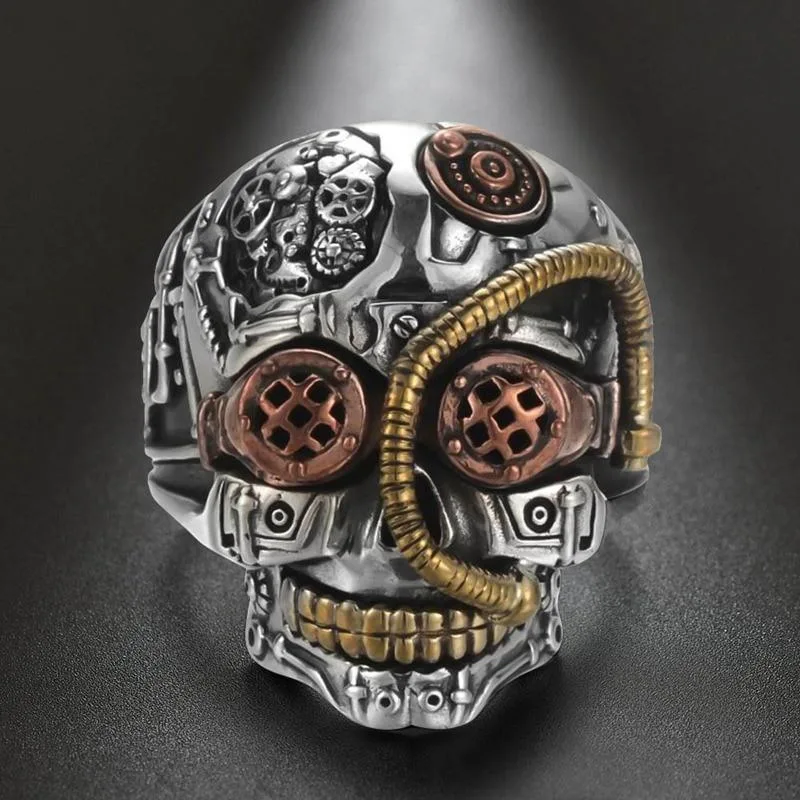 Vue 4 — Bague Steampunk Skull