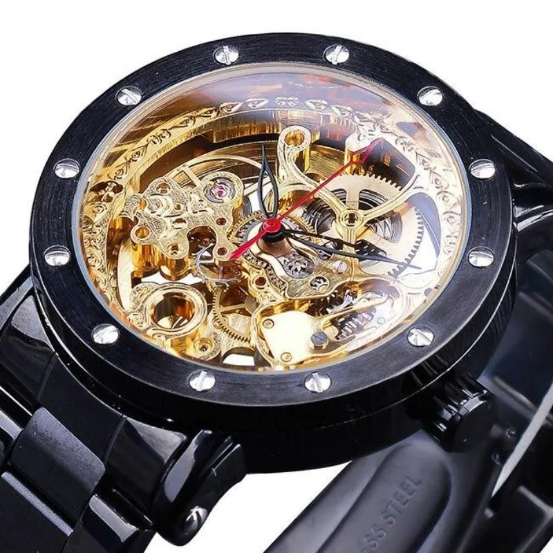 Vue 2 — Montre Squelette Homme Automatique