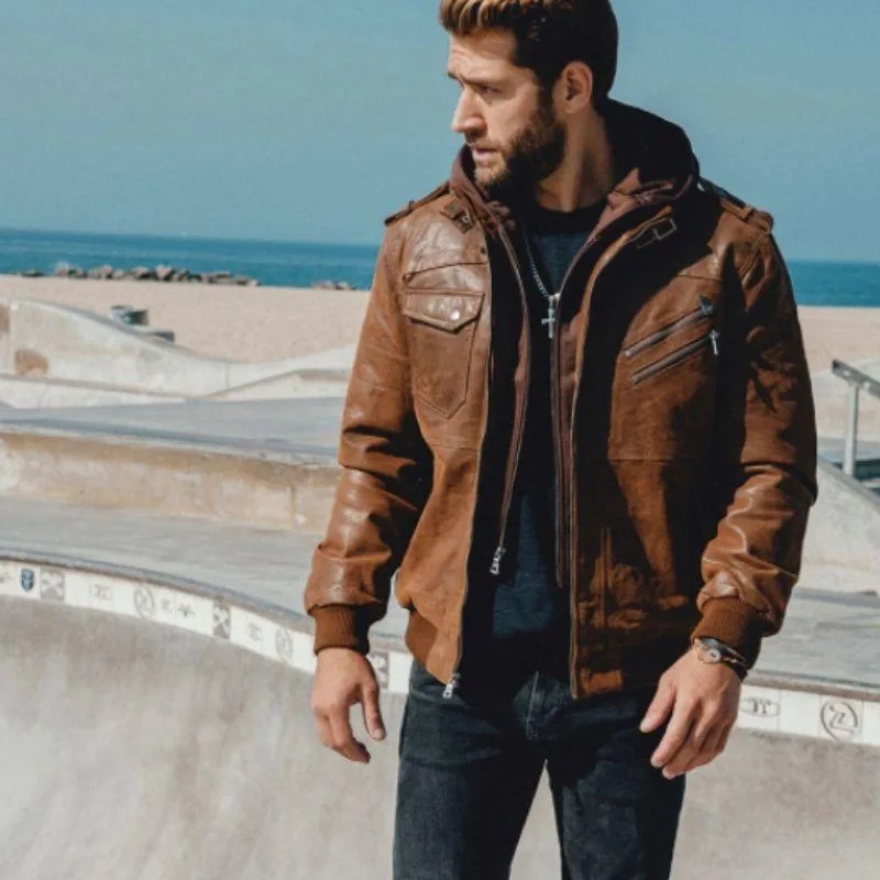 Vue 2 — Blouson Veste Steampunk en Cuir