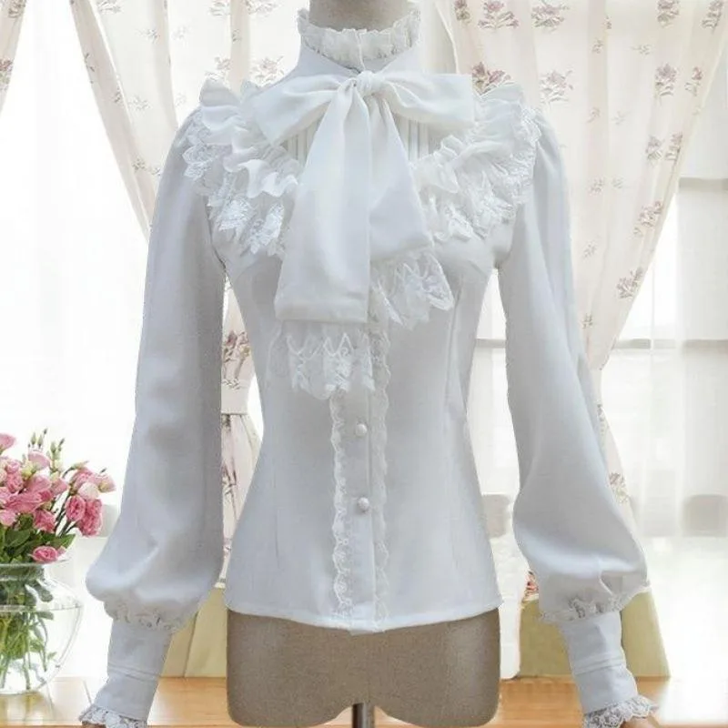 Vue 4 — Chemisier Victorien Blanc Steampunk