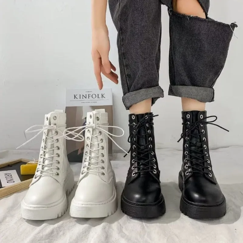 Vue 9 — Bottines Plateforme à Lacets