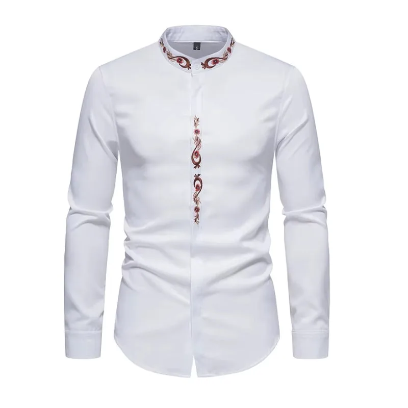 Vue 7 — Chemise à Col Mao Brodée
