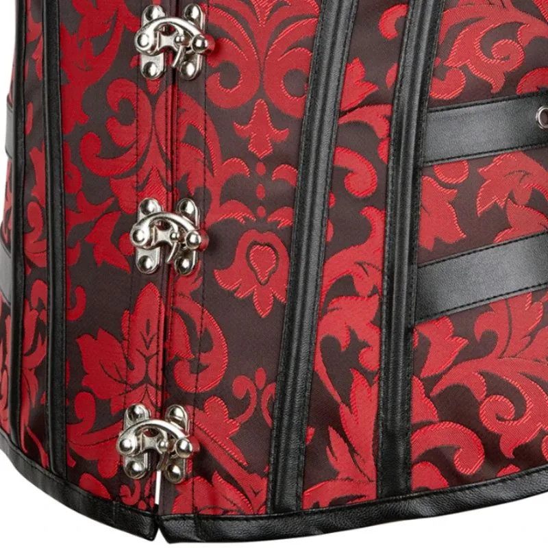 Vue 3 — Corset Steampunk Rouge