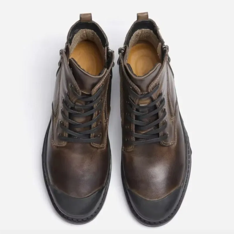 Vue 6 — Bottines Cuir Vintage pour Homme