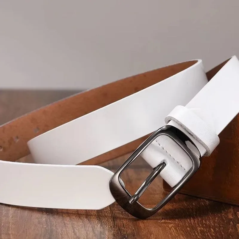 Vue 2 — Ceinture Steampunk Blanche en Simili