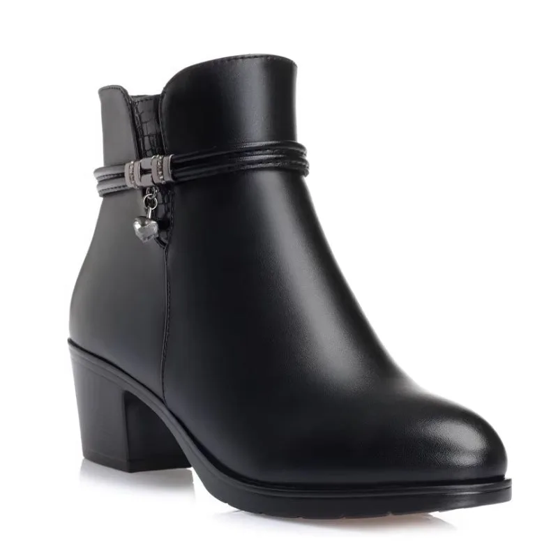 Vue 4 — Bottines en PU Noir à Talon 5 cm