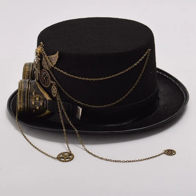Vue 3 — Chapeau Steampunk avec Lunettes