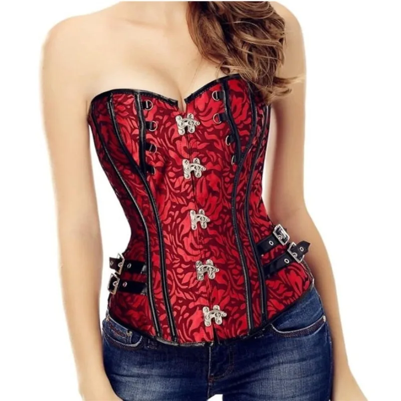 Vue 2 — Corset Steampunk Rouge