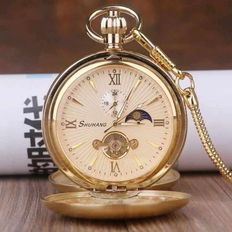 Montre à Gousset Steampunk Double Clapet