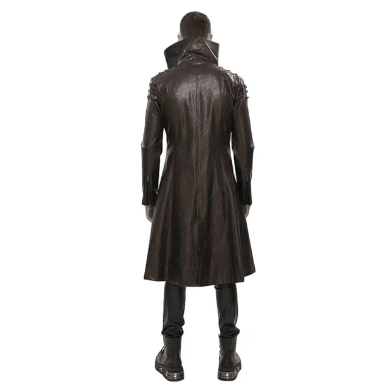 Vue 2 — Long Manteau Steampunk Marron