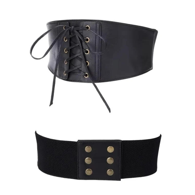 Vue 2 — Ceinture Serre Taille Steampunk en Simili PU