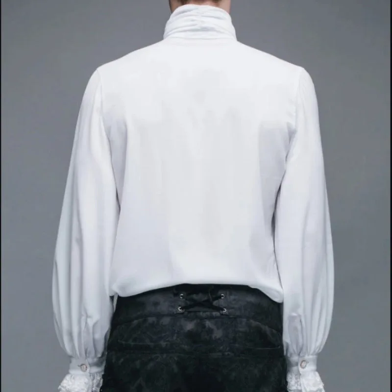 Vue 5 — Chemise Blanche à Jabot pour Homme