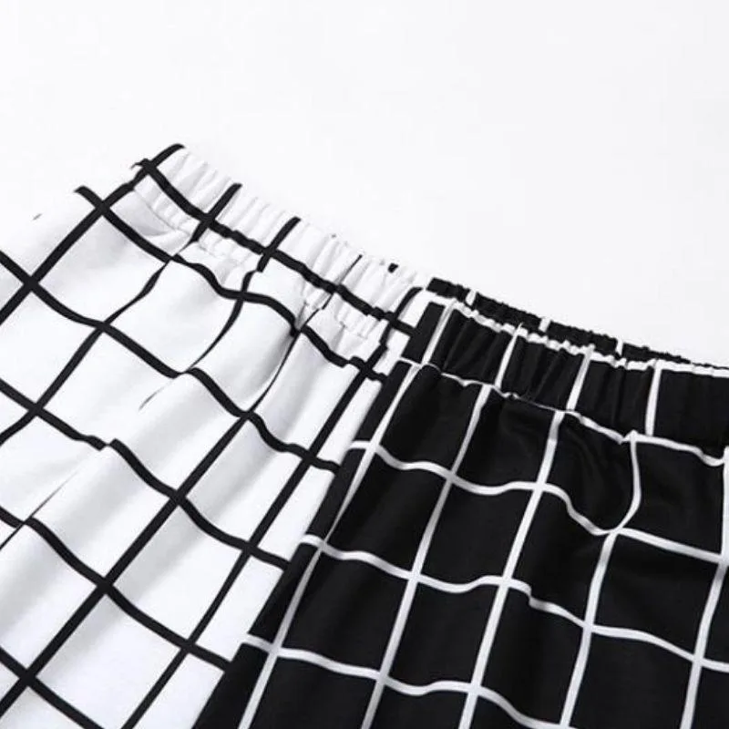 Vue 5 — Pantalon Gothique Femme Noir et Blanc