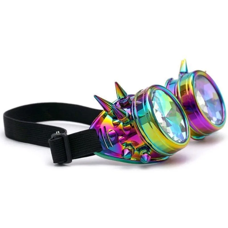 Vue 3 — Lunettes Kaléidoscope Steampunk avec Rivets