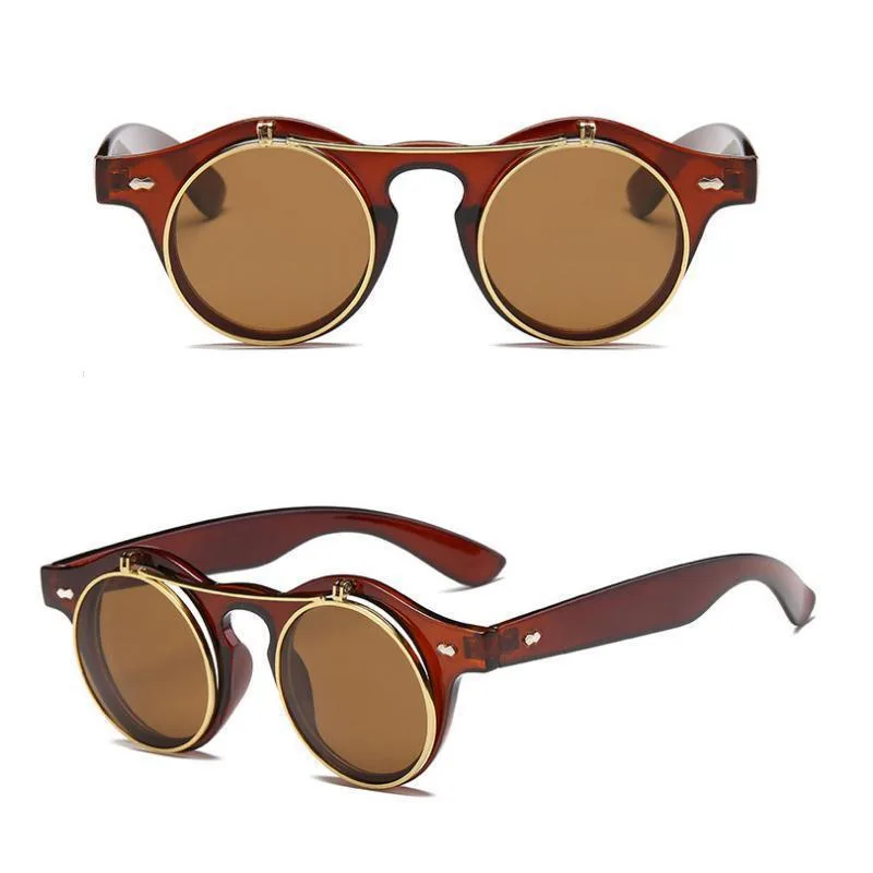 Vue 4 — Lunettes de Soleil Steampunk Flip-up