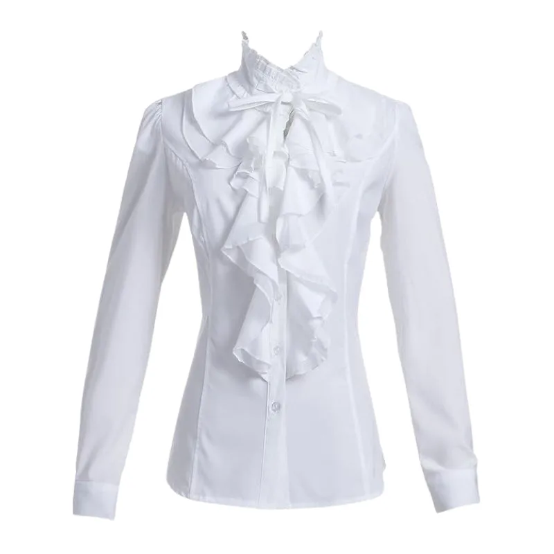 Chemise Blanche Victorienne à Jabot