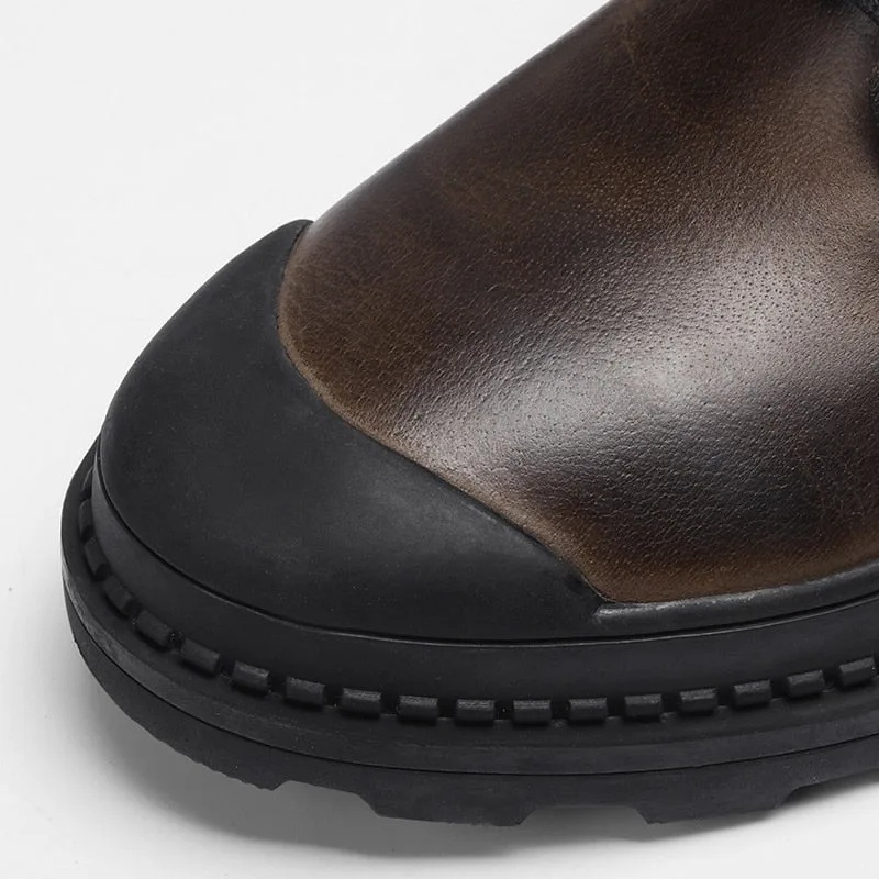 Vue 4 — Bottines Cuir Vintage pour Homme