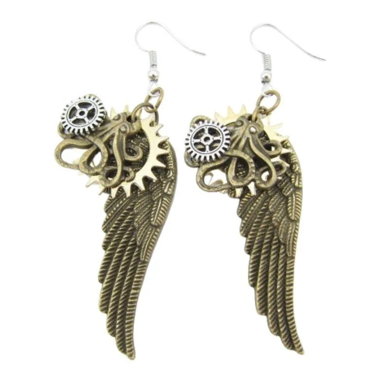Boucles d'Oreilles Ailes d'Ange Vintage