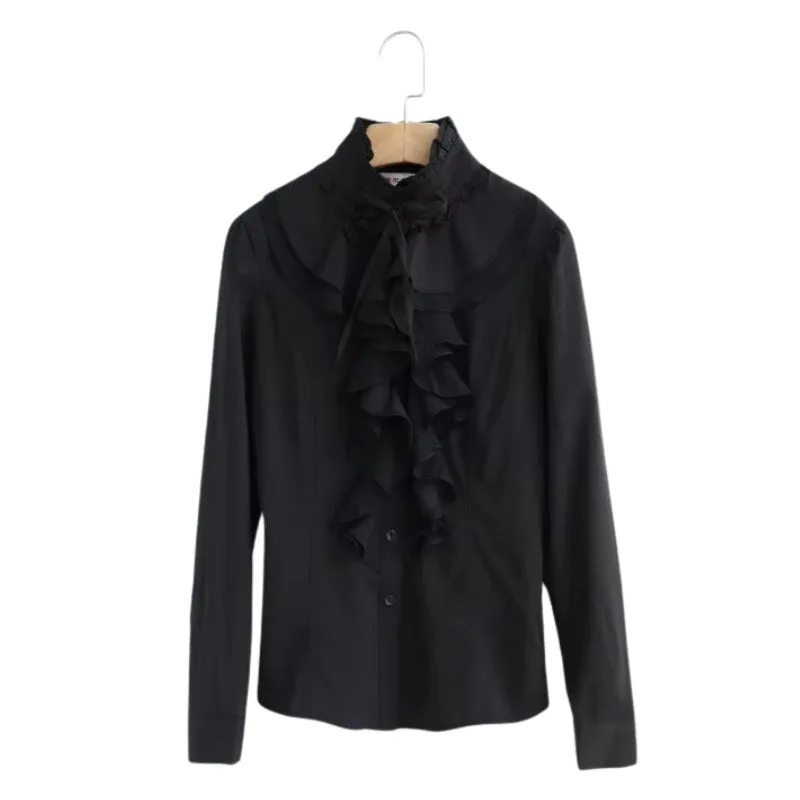 Vue 3 — Chemise Steampunk Noire Femme