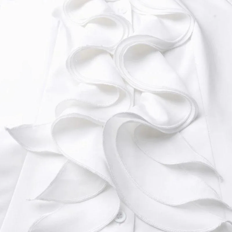 Vue 6 — Blouse Victorienne Col Volanté Femme