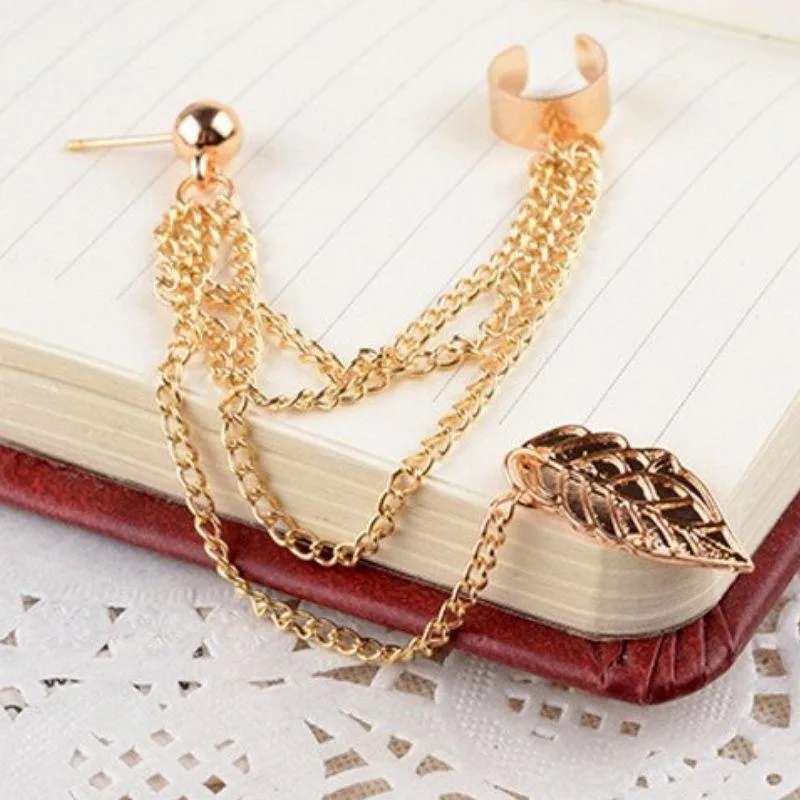 Vue 3 — Boucle d'Oreille Chaîne Clip Steampunk