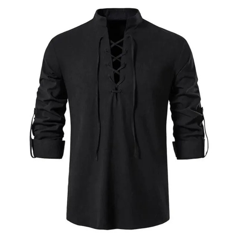 Chemise Col à Lacet Homme