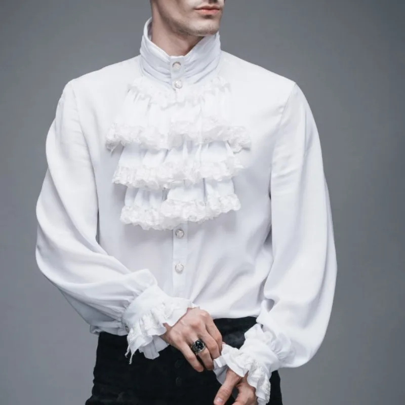 Vue 6 — Chemise Blanche à Jabot pour Homme
