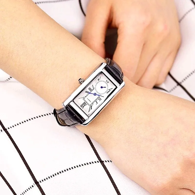 Vue 2 — Montre Rectangulaire Femme Vintage