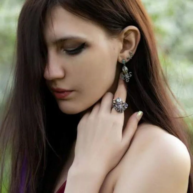 Vue 4 — Bague Steampunk Pieuvre