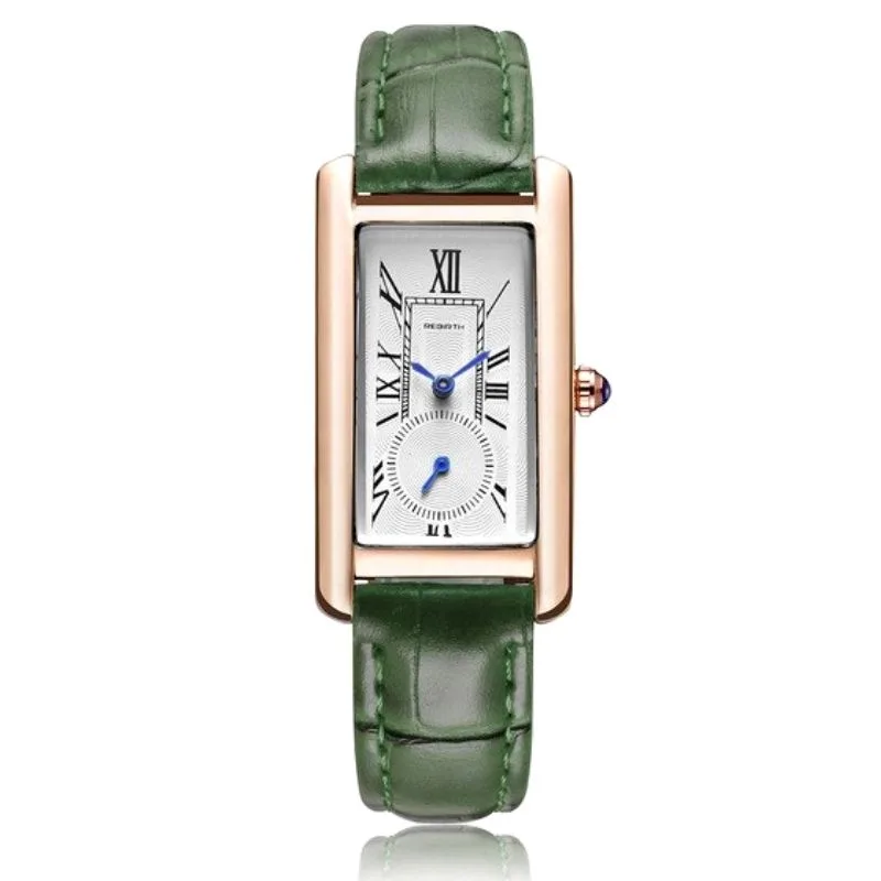 Vue 3 — Montre Rectangulaire Femme Vintage